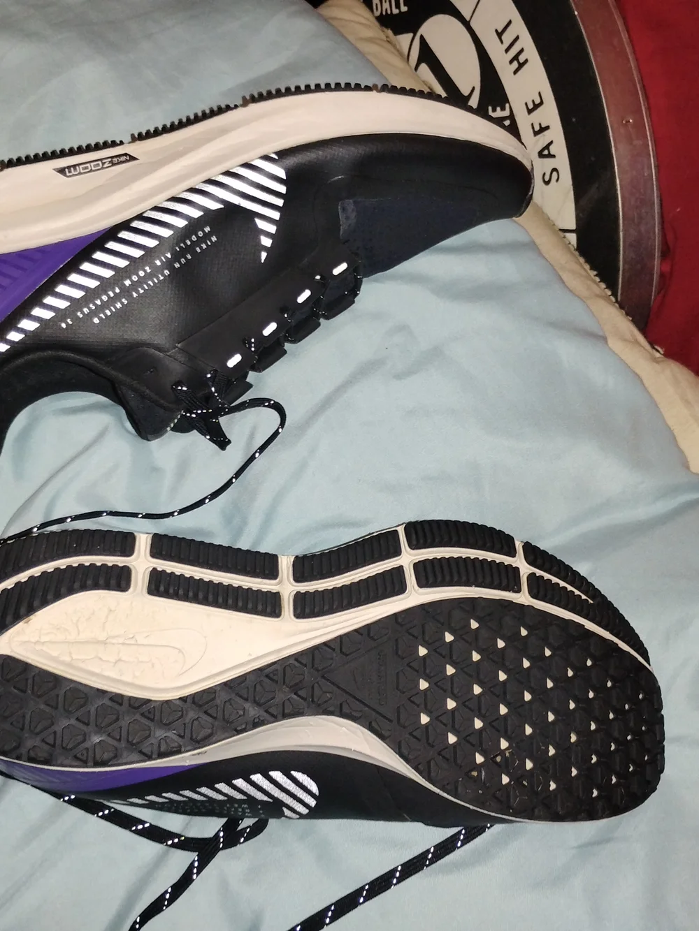 Nike Pegasus 5 Womens‎ Nike Black Purple White Women's Athletic Running Sneakers